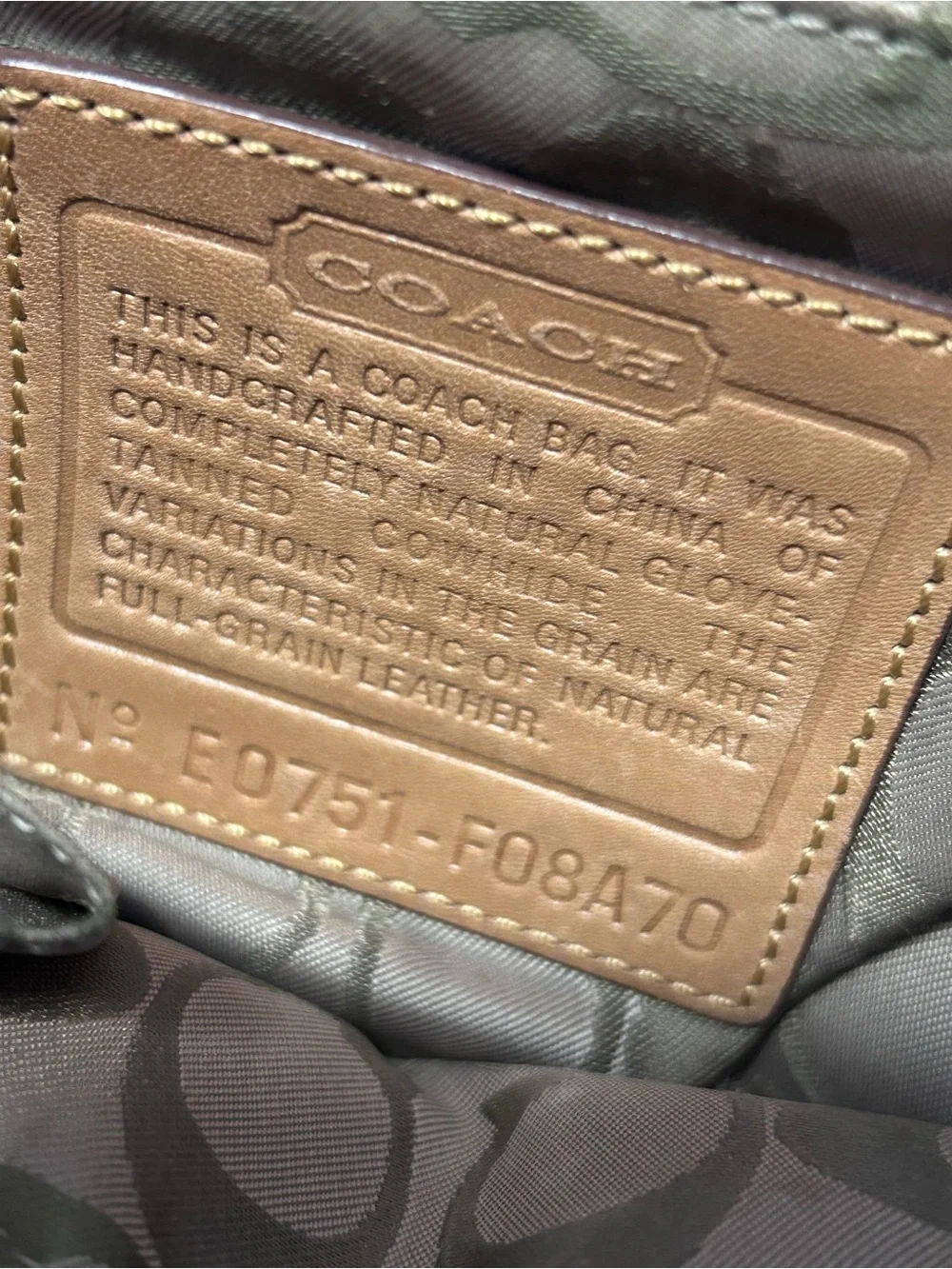 Coach Factory Small Tan Hampton Leather Satchel F08A70